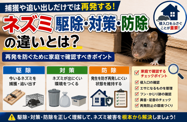 ネズミ駆除・対策・防除の違いとは？再発を防ぐために家庭で確認すべきポイントのリキャプチャ画像を作成