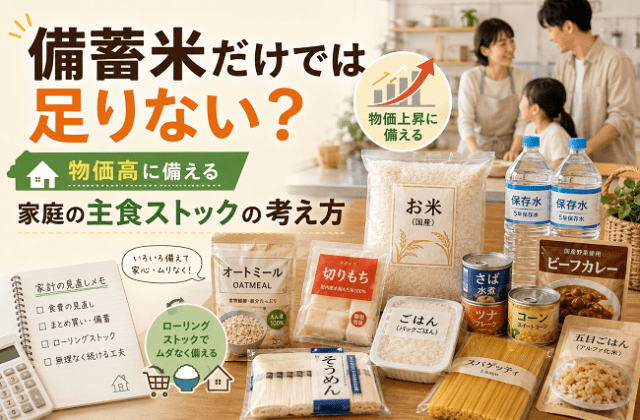 備蓄米だけでは足りない？物価高に備える家庭の主食ストックの考え方のアイキャッチ画像