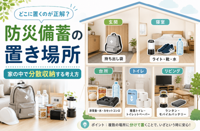 防災備蓄の置き場所はどこが正解?家の中で分散収納する考え方
