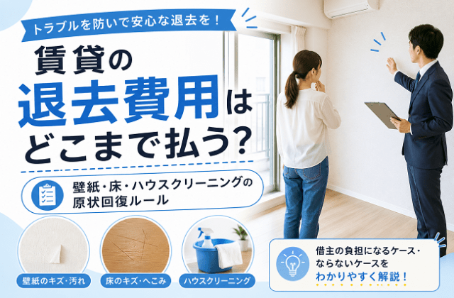 賃貸の退去費用はどこまで払う？壁紙・床・ハウスクリーニングの原状回復ルール