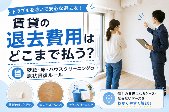 賃貸の退去費用はどこまで払う？壁紙・床・ハウスクリーニングの原状回復ルール