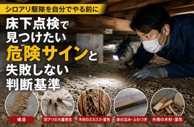 シロアリ駆除を自分でやる前に｜床下点検で見つけたい危険サインと失敗しない判断基準