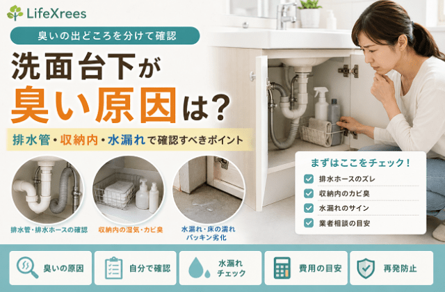 洗面台下が臭い原因は？排水管・収納内・水漏れで確認すべきポイント