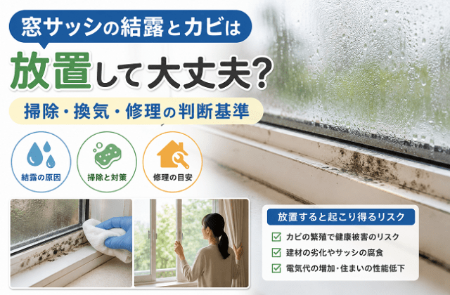 窓サッシの結露とカビは放置して大丈夫？のアイキャッチ画像