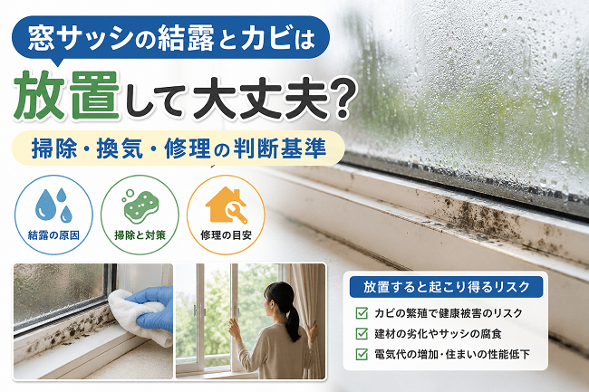 窓サッシの結露とカビは放置して大丈夫?のアイキャッチ画像