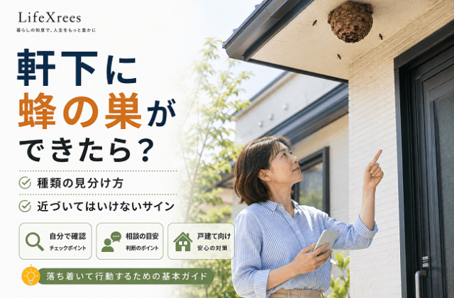 軒下に蜂の巣ができたらどうする？種類の見分け方と近づいてはいけないサイン