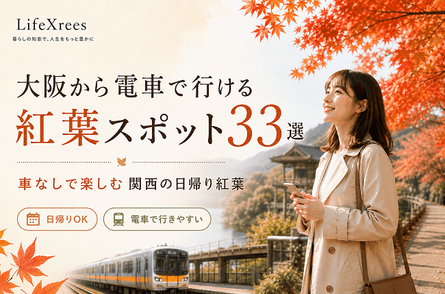 大阪から電車で行ける紅葉スポット33選|車なしで楽しむ関西の日帰り紅葉