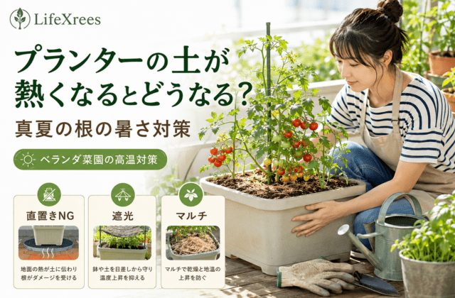 プランターの土が熱くなるとどうなる？真夏の根の暑さ対策