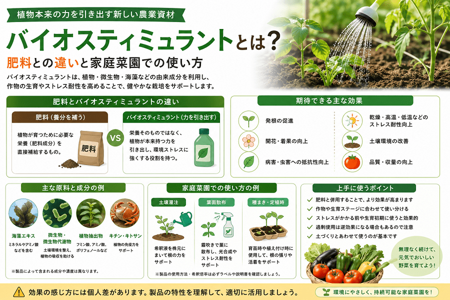 バイオスティミュラントの位置づけを整理すると、次の図のようになります。