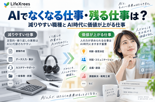 AIでなくなる仕事・残る仕事は?これから減りやすい職種とAI時代に価値が上がる仕事