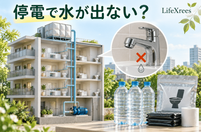 マンション停電で水が出ないのはなぜ？給水方式と高層階で備えること
