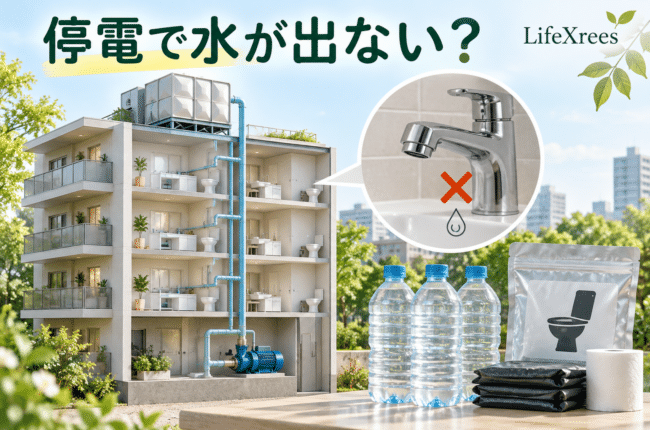 マンション停電で水が出ないのはなぜ?給水方式と高層階で備えること