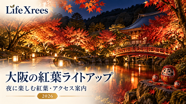 大阪の紅葉ライトアップ2026|勝尾寺・箕面・大阪城周辺など夜に楽しめる場所