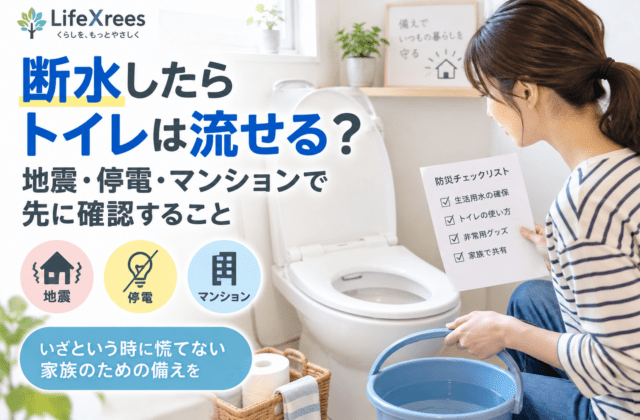 断水したらトイレは流せる？地震・停電・マンションで先に確認すること